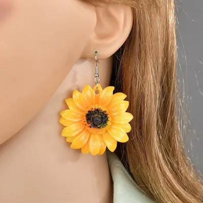 Big Sunflower Stylish Earrings